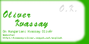 oliver kvassay business card