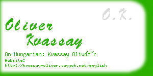 oliver kvassay business card